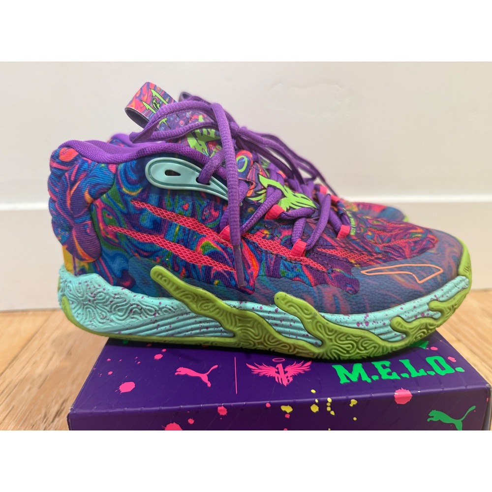 PUMA Boys MB.03 Be You Basketball Shoes Psychedelic Neon Rare Size 5Y - Picture 6 of 9